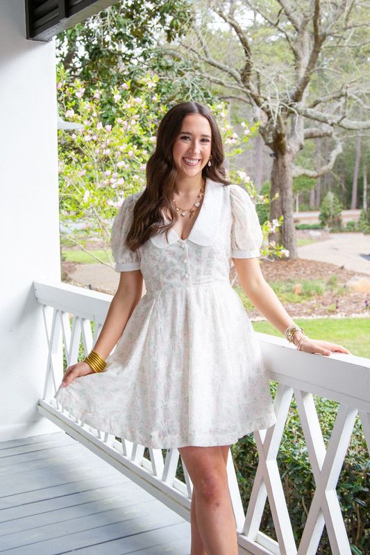 Complete You Floral Button Peter Pan Collar Mini Dress