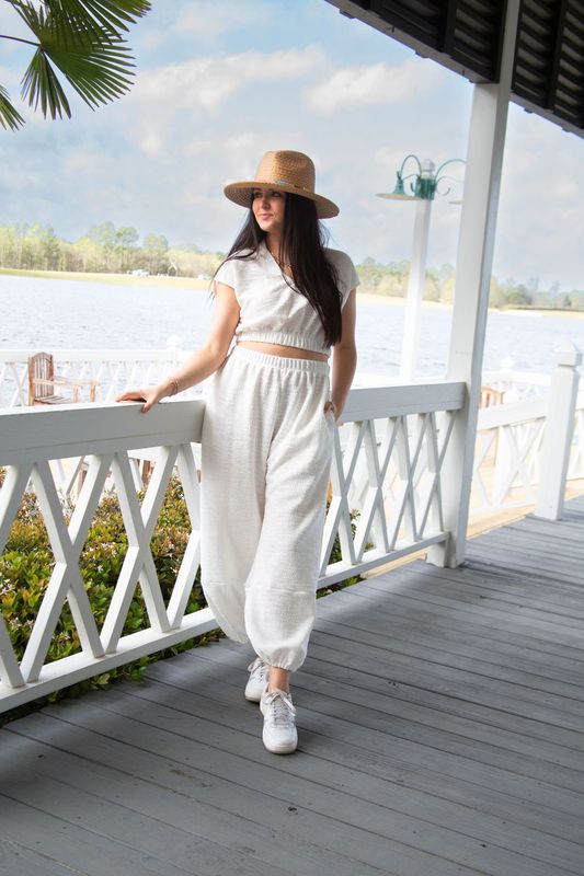What I Found Boucle Fabric Top and Pant Set