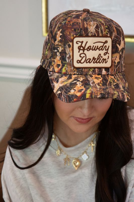 Howdy Darlin&#39; Embroidery Patch Camo Trucker Hat