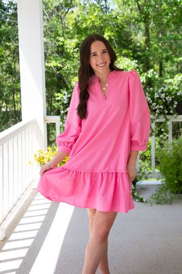 Charming Chic Scallop Tie Detail Mini Dress