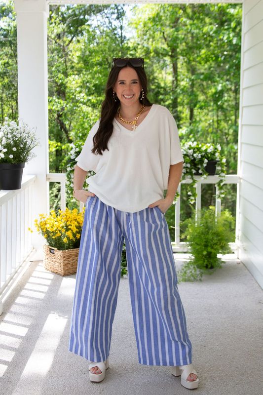 Come Along V Neck Rib Knit Top