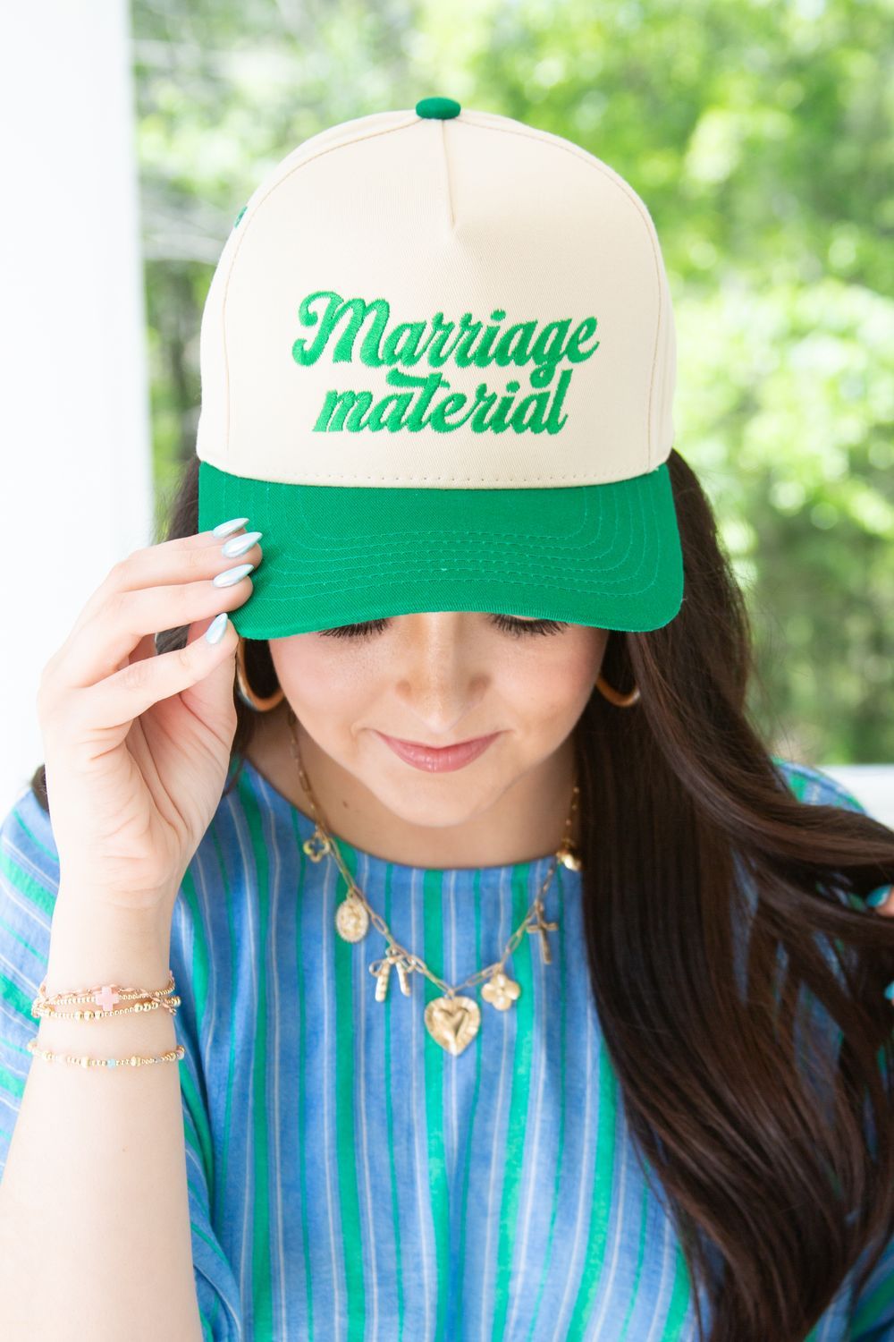 Marriage Material Two Tone Trucker Hat GREEN