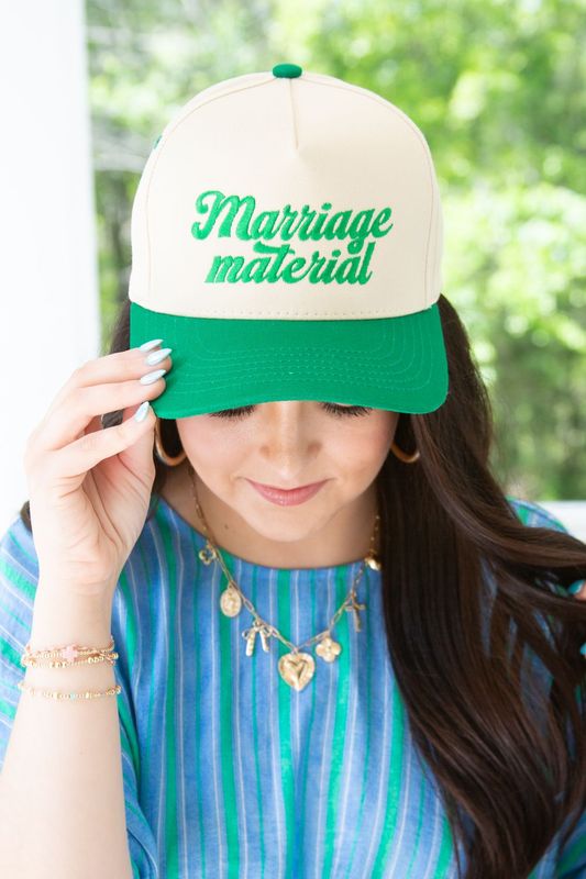 Marriage Material Two Tone Trucker Hat GREEN