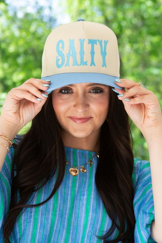 Salty Embroidery Trucker Hat SKY BLUE