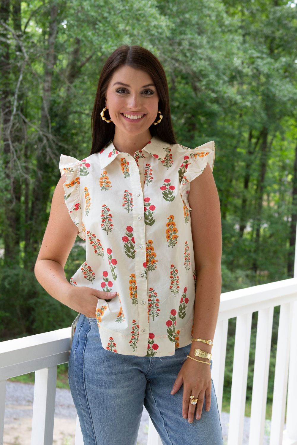 Chasing You Floral Button Up Top