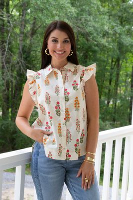 Chasing You Floral Button Up Top