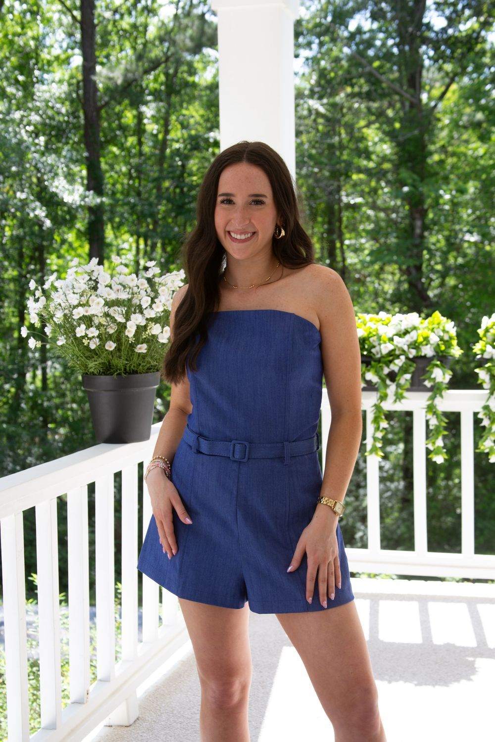 Caught My Eye Strapless Bustier Romper