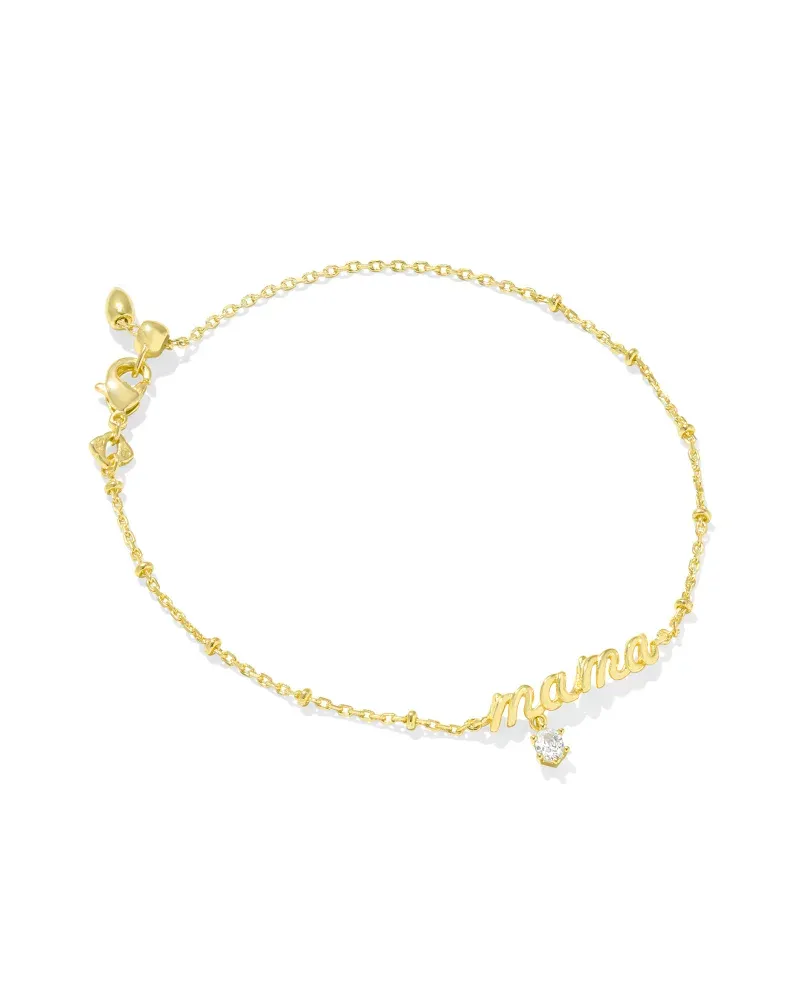 Mama Crystal Delicate Chain Bracelet 