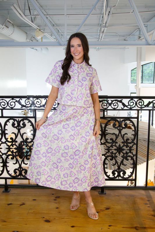 Feel the Connection Pearl Accent Skirt Set