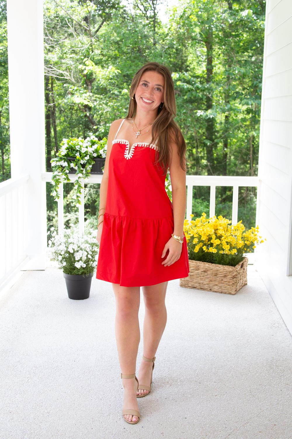 No Place Like You Drop Waist Contrast Edge Detail Dress