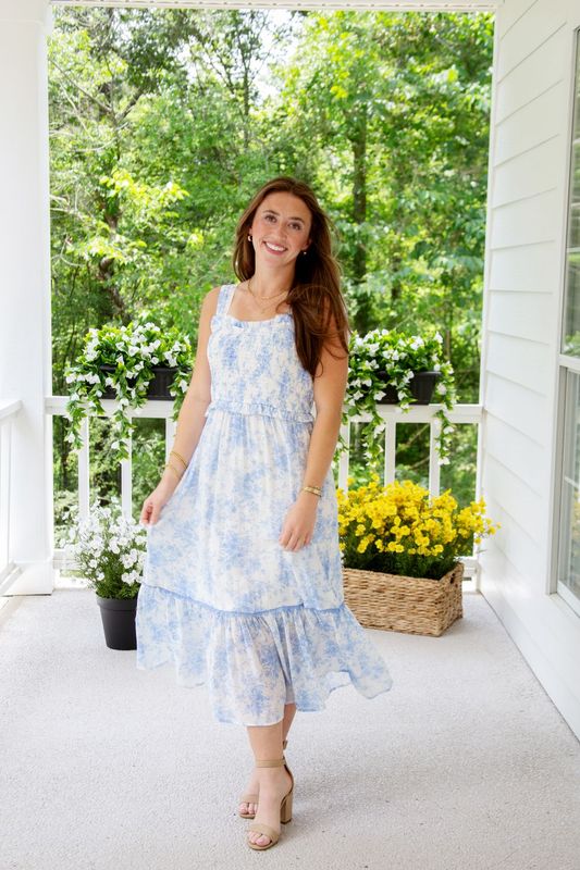 Shades of Tomorrow Sweetheart Ruffle Midi Dress