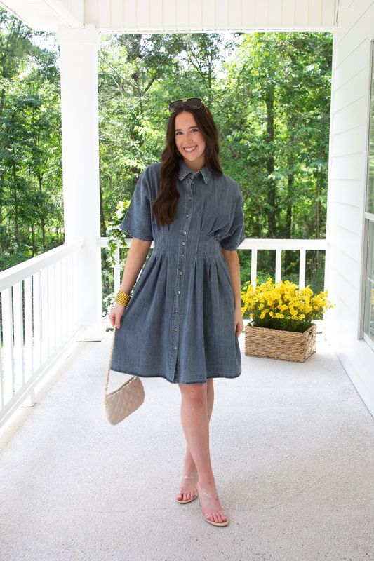 Just Living Pintuck Waist Washed Mini Dress