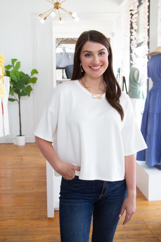 Wild Flowers Round Neck Short Sleeve Top