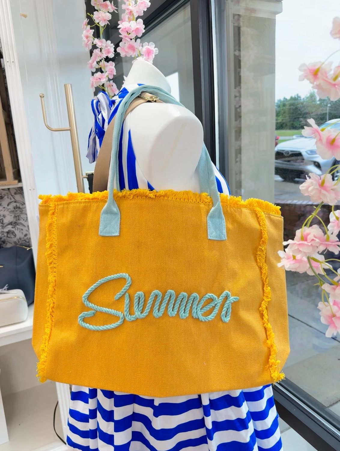 Sewn Rope SUMMER Fringe Beach Bag