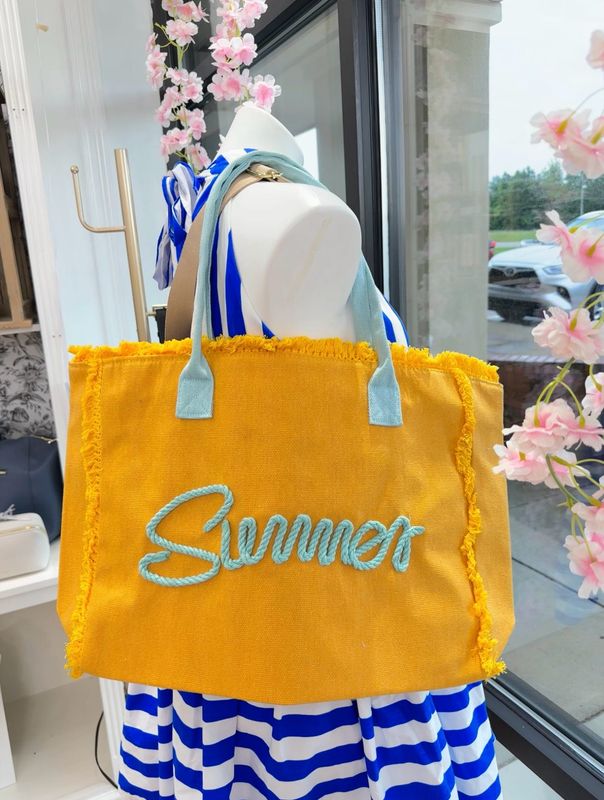 Sewn Rope SUMMER Fringe Beach Bag