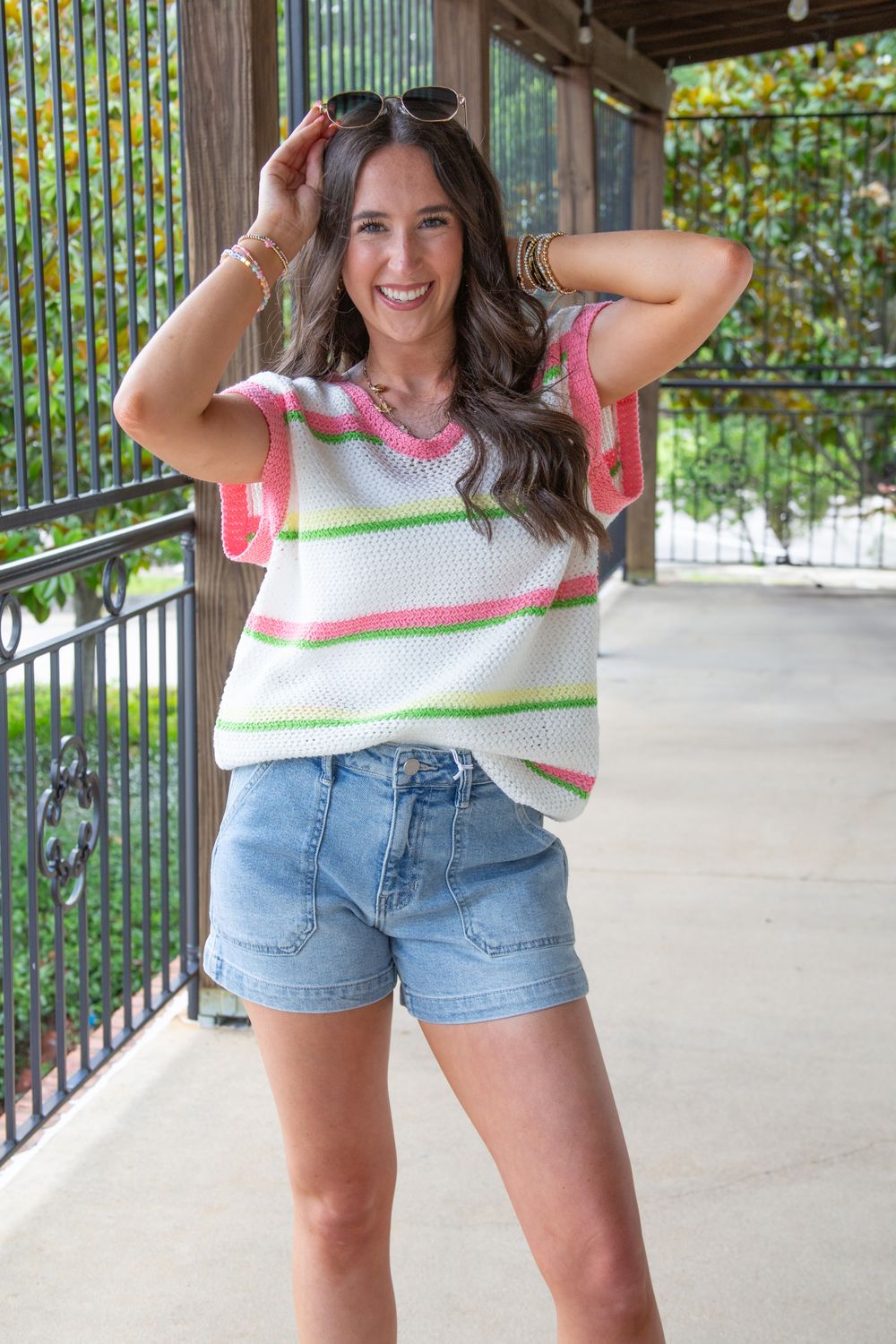 Nothing Beats It Stripe Gauge V Neck Sweater Vest