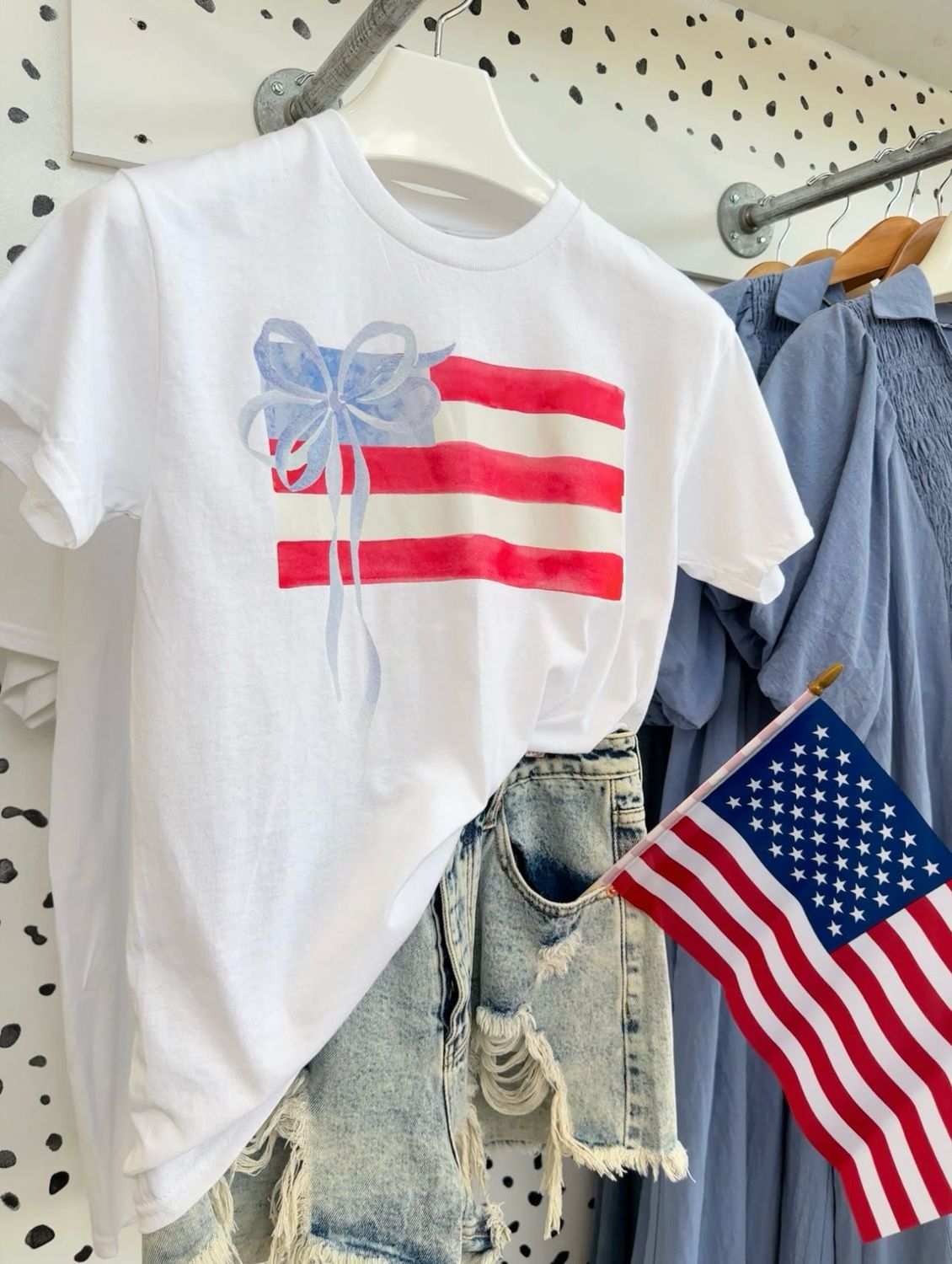 American Flag Bow Graphic Tee