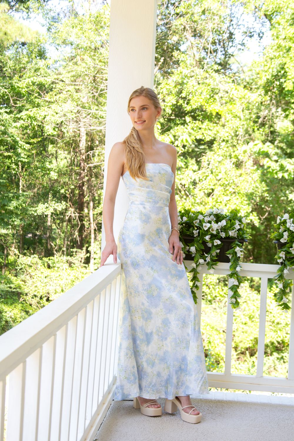 Whimsical Wonders Jacquard Pleated Maxi Dress