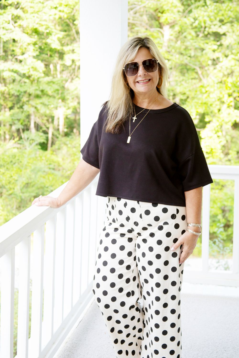 Where it Ends Polka Dot Print Wide Pant