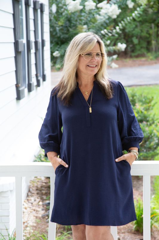 Love Whispers 3/4 Peasant Sleeve Dress