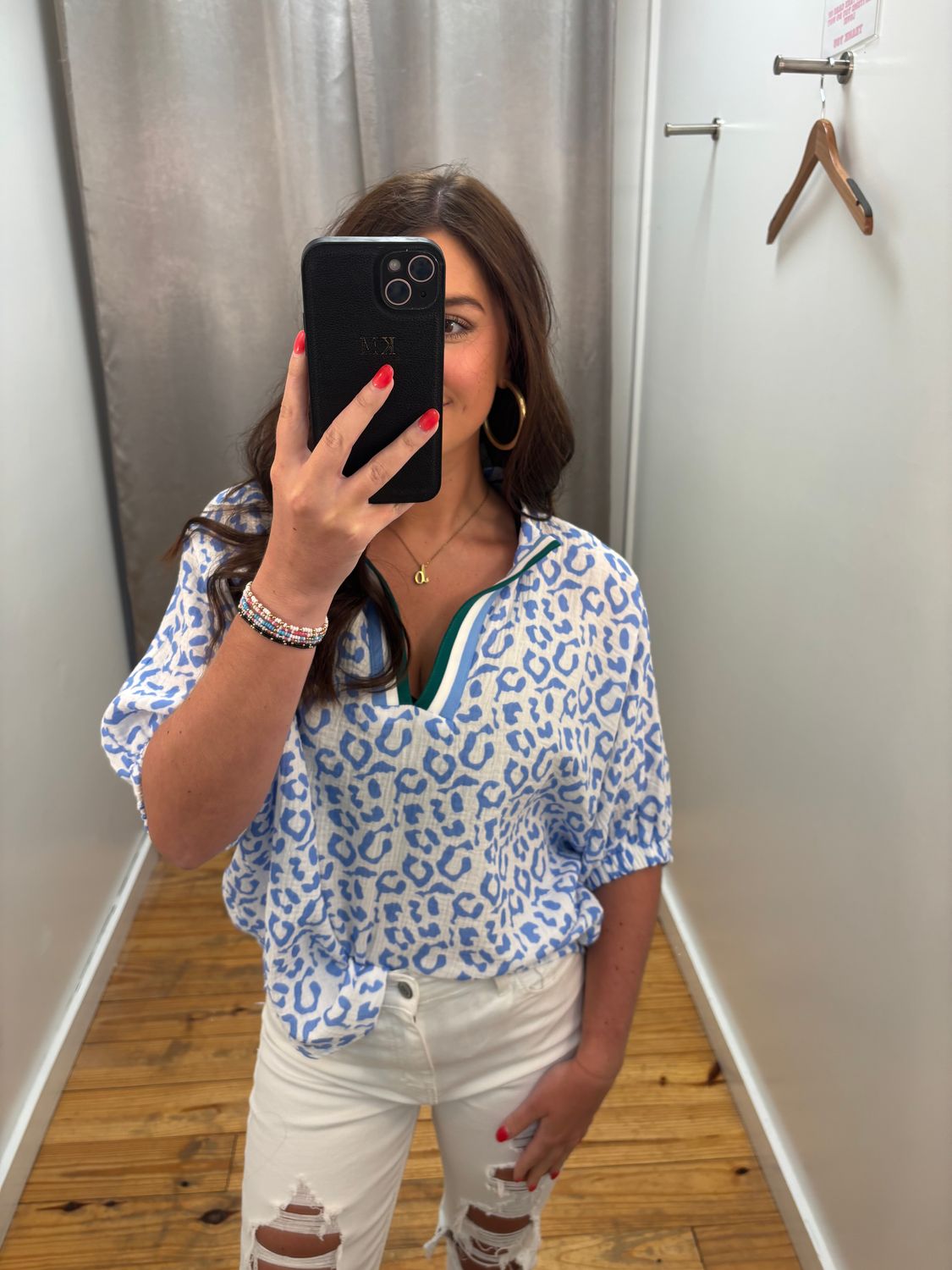 Focus on the Good Leopard Contrast Band Dolman Top