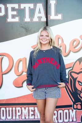 Panthers Block Letter Sweater