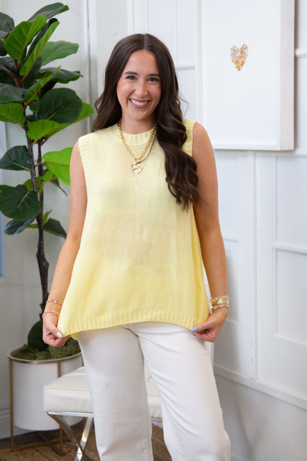 Ways Through Sleeveless Knit Cutout Tie Top