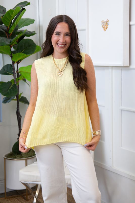 Ways Through Sleeveless Knit Cutout Tie Top