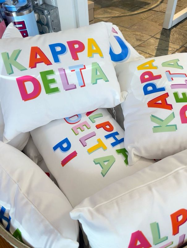 Sorority Block Letter Pillow