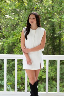 Twirling Time Pinstripe Skort Set