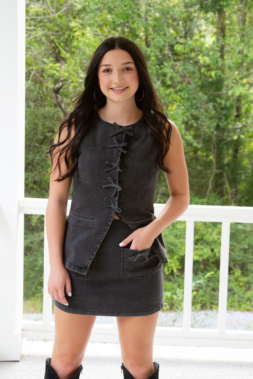 Another Day Button Bow Vest