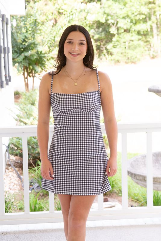 At this Time Gingham Sweetheart Dress