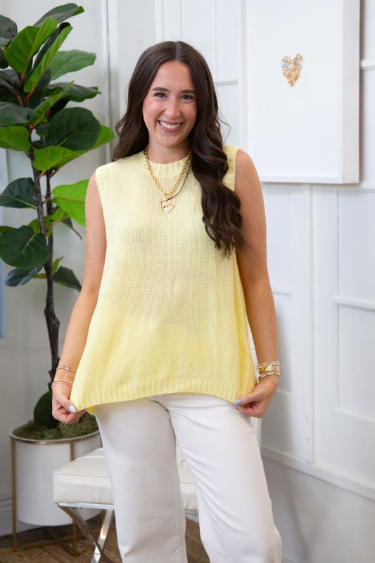 Ways Through Sleeveless Knit Cutout Tie Top