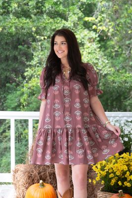 Waiting for a Call Flora Puff Sleeve Mini Dress