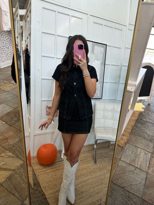 Cover Shot Low Waist Denim Skort