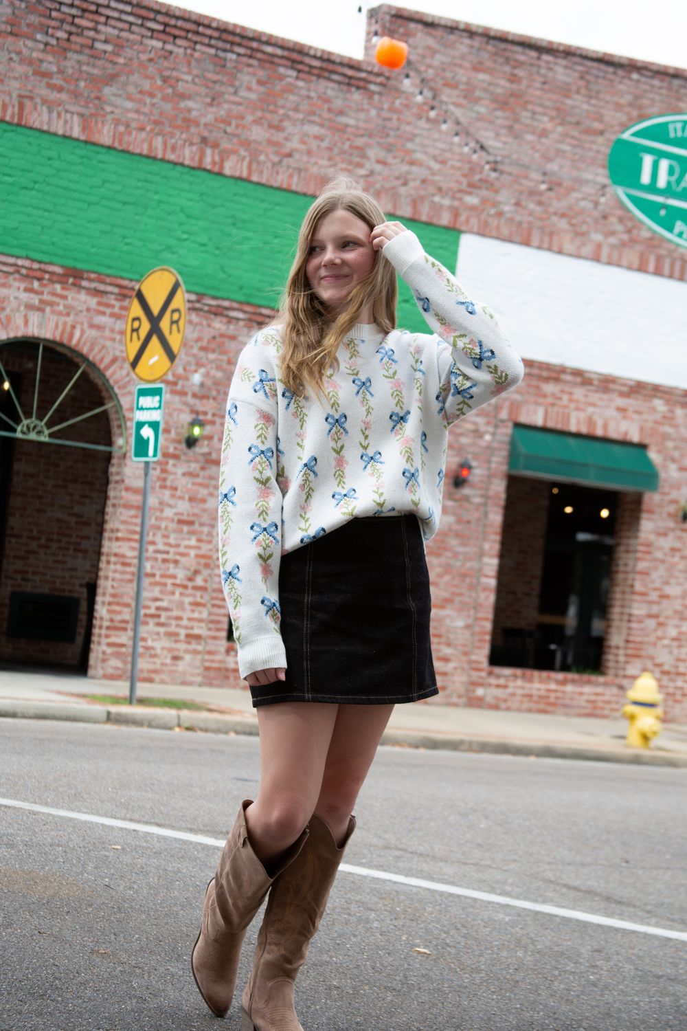 Looking Forward Coquette Ribbon Bow Sweater