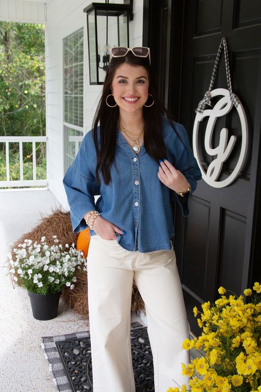 Next to You Mineral Washed Button Down Top