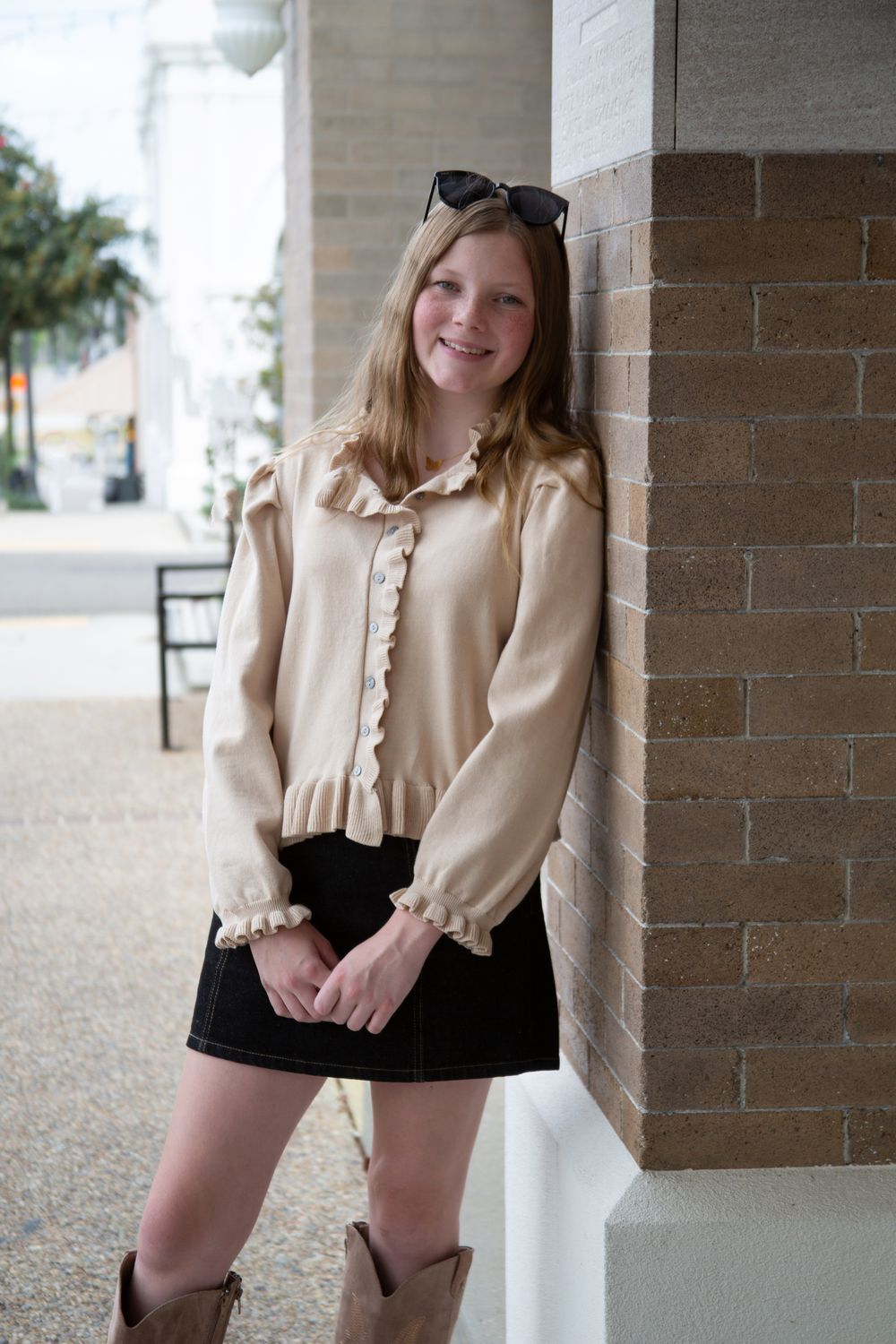 Going Vogue Ruffle Trim Sweater Cardigan