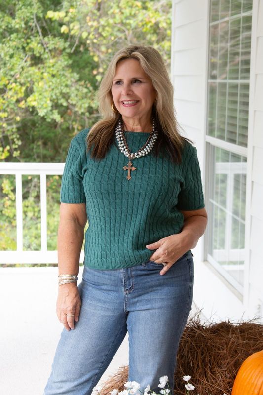 Full Time Flirt Cable Short Sweater Top