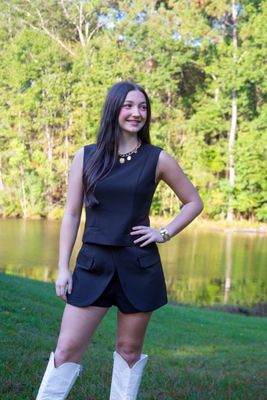 Never Back Down Tailored Sleeveless Crop Top