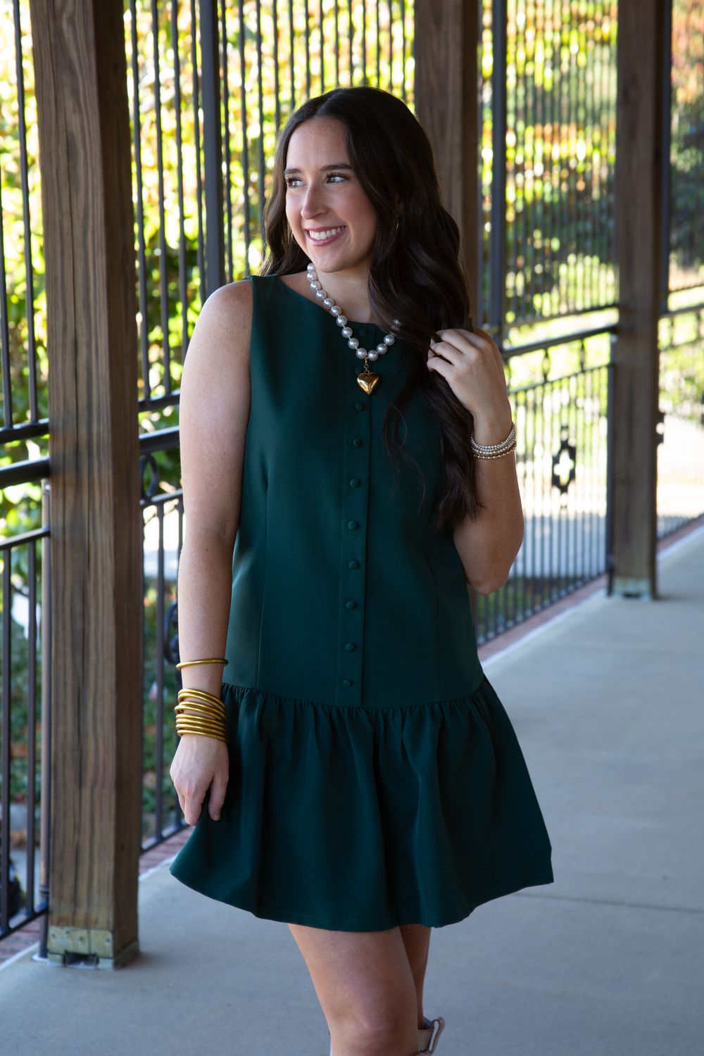 Spotlight On Me Boat Neck Sleeveless Button Down Mini Dress