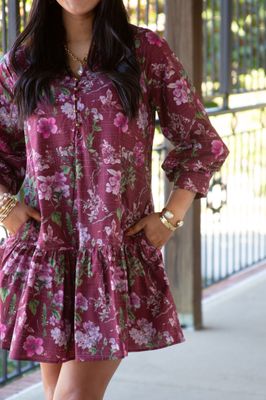 Successful Style 3/4 Sleeve Floral Mini Dress