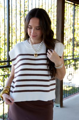 Find Your Way Oversized Stripe Sweater Vest