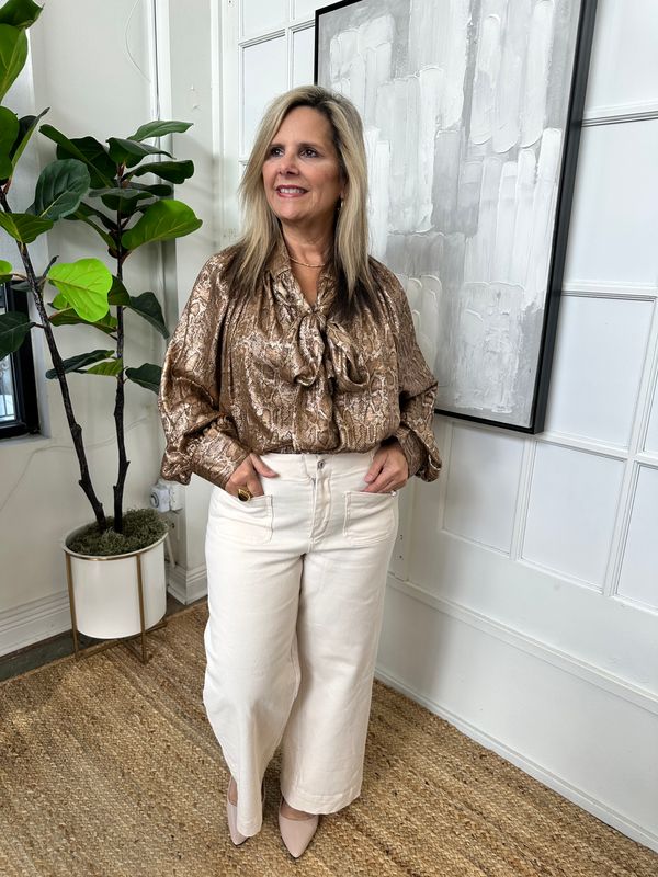 Elegance is Key Tie Neck Blouse