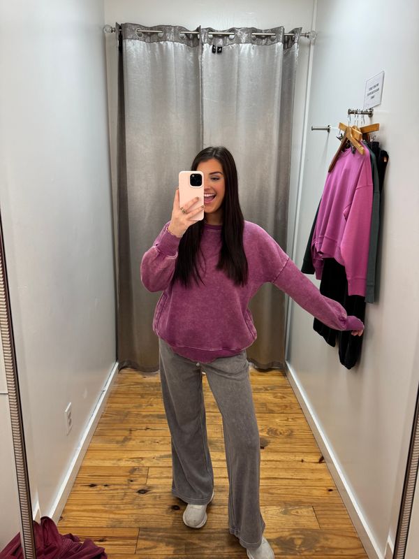 Crisp Air Washed Wide Leg Drawstring Lounge Pant