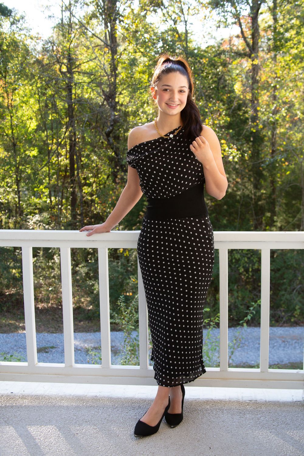 We Own The Night Cowl Neck Polka Dot Rib Set