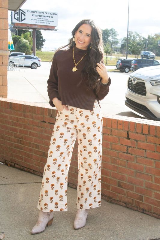 With First Glance Mock Neck Knit Cropped Pullover