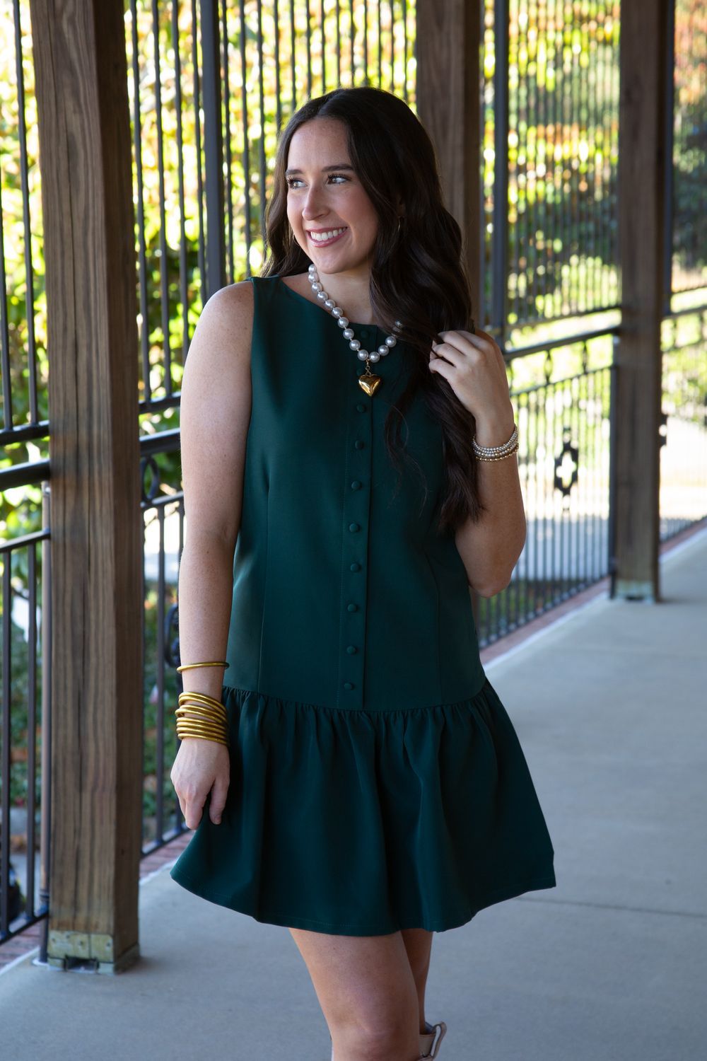 Spotlight On Me Boat Neck Sleeveless Button Down Mini Dress