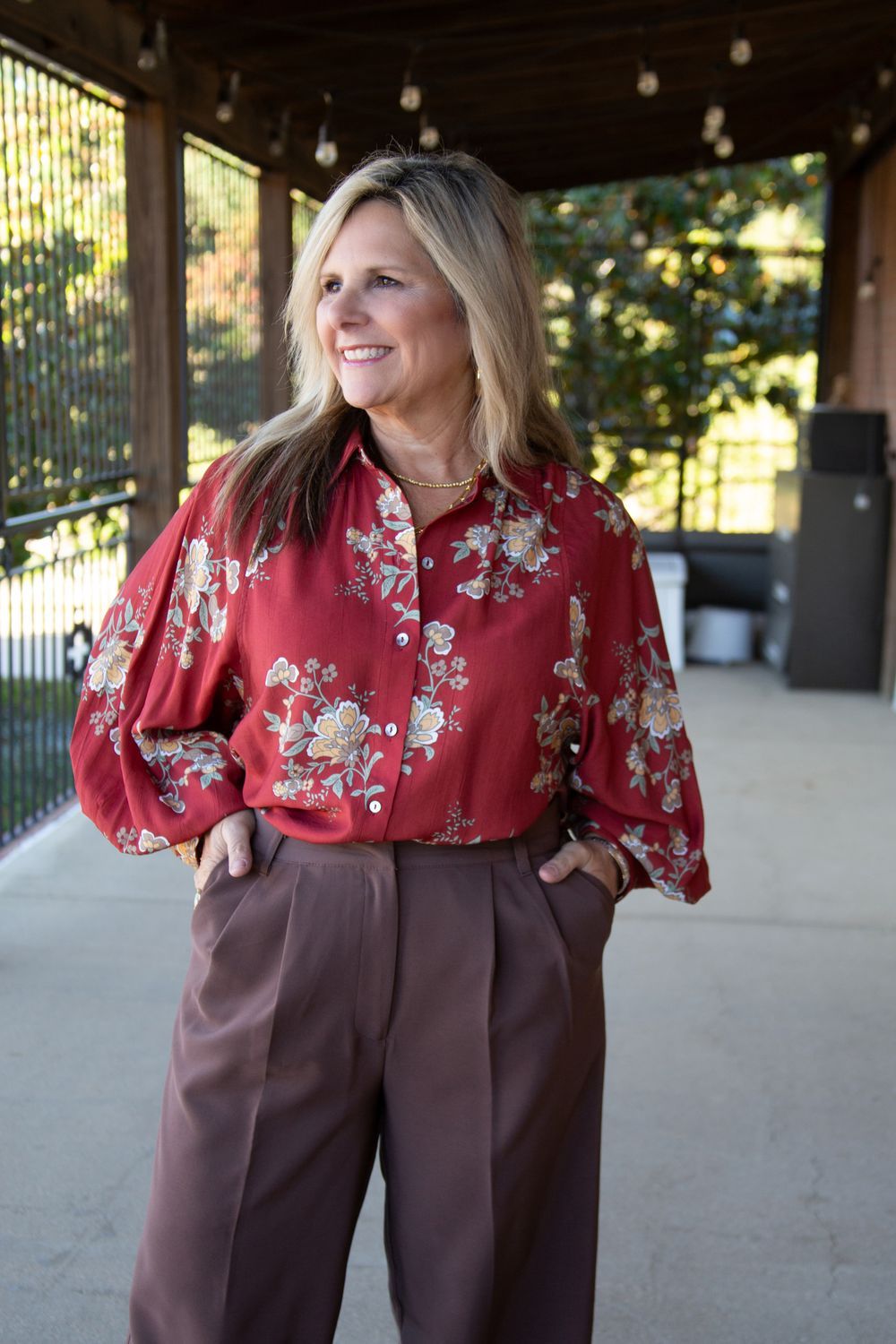 In with the New Floral Button Down Top