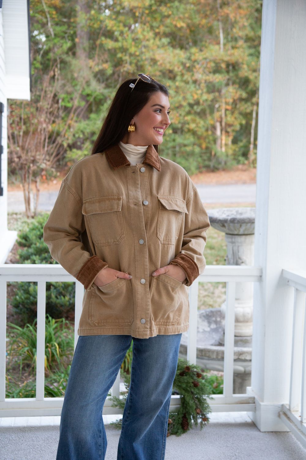 More Power Washed Worn Contrast Cuff Jacket